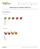 Subtracting Two Numbers Within 20