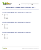 Ways to Make a Number Using Subtraction Part 2