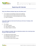 Beginning with Calendar - time - Fourth Grade