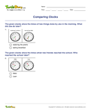 Comparing Clocks - time - Second Grade