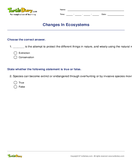 Changes In Ecosystems - biology - Fourth Grade