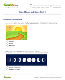Sun, Moon, and Stars Part 1 - solar-system - First Grade